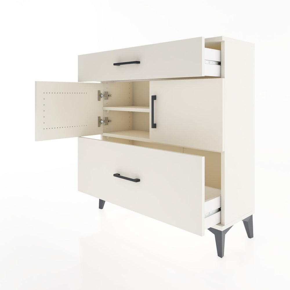 Woodntry Modular Dresser Moonstone 88x30x84 cm with Cover and Drawer KC52-1