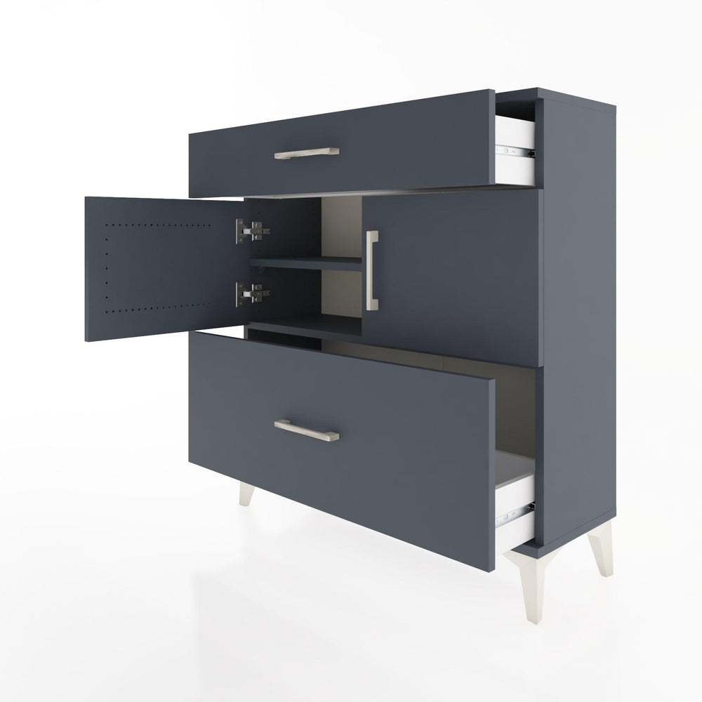 Woodntry Modular Dresser Anthracite 88x30x84 cm with Cover and Drawer KC52-2