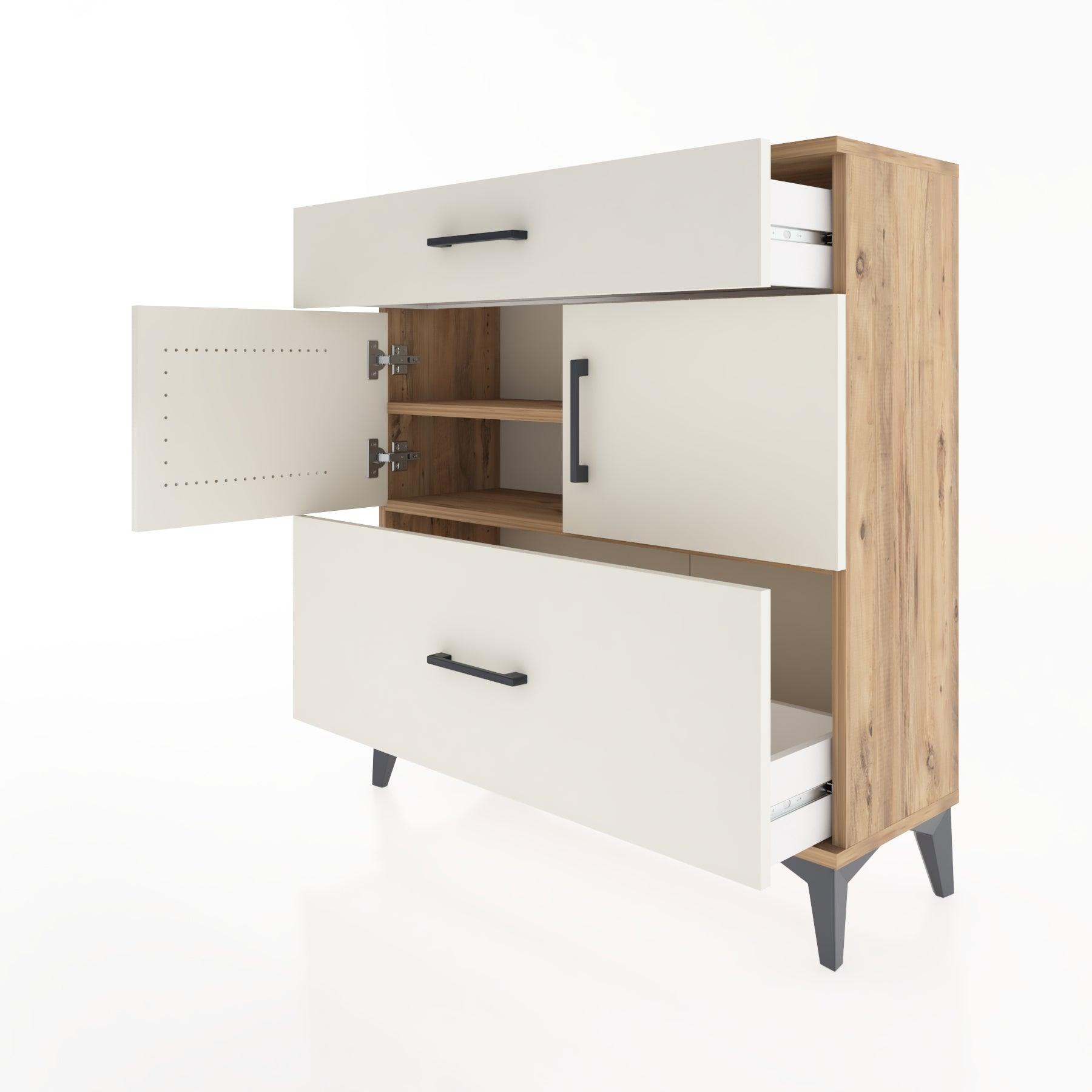 Woodntry Modular Dresser Pine 88x30x84 cm with Cover and Drawer KC52-3