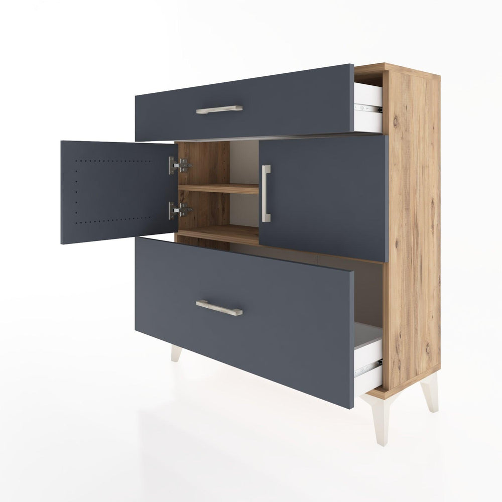 Woodntry Modular Dresser Pine 88x30x84 cm with Cover and Drawer KC52-3