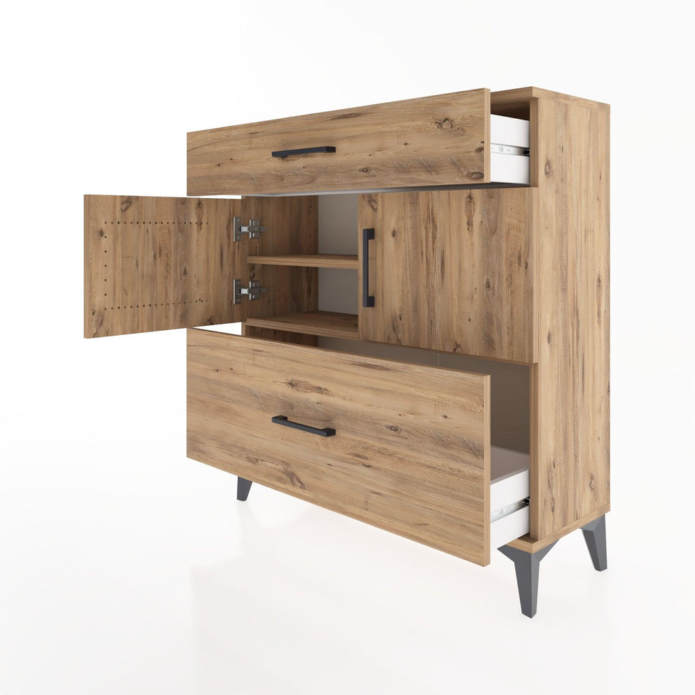 Woodntry Modular Dresser Pine 88x30x84 cm with Cover and Drawer KC52-3