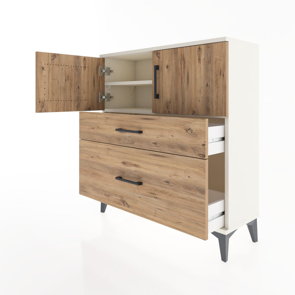 Woodntry Modüler Şifonyer Aytaşı 88x30x84 cm Kapaklı ve Çekmeceli KC53-1