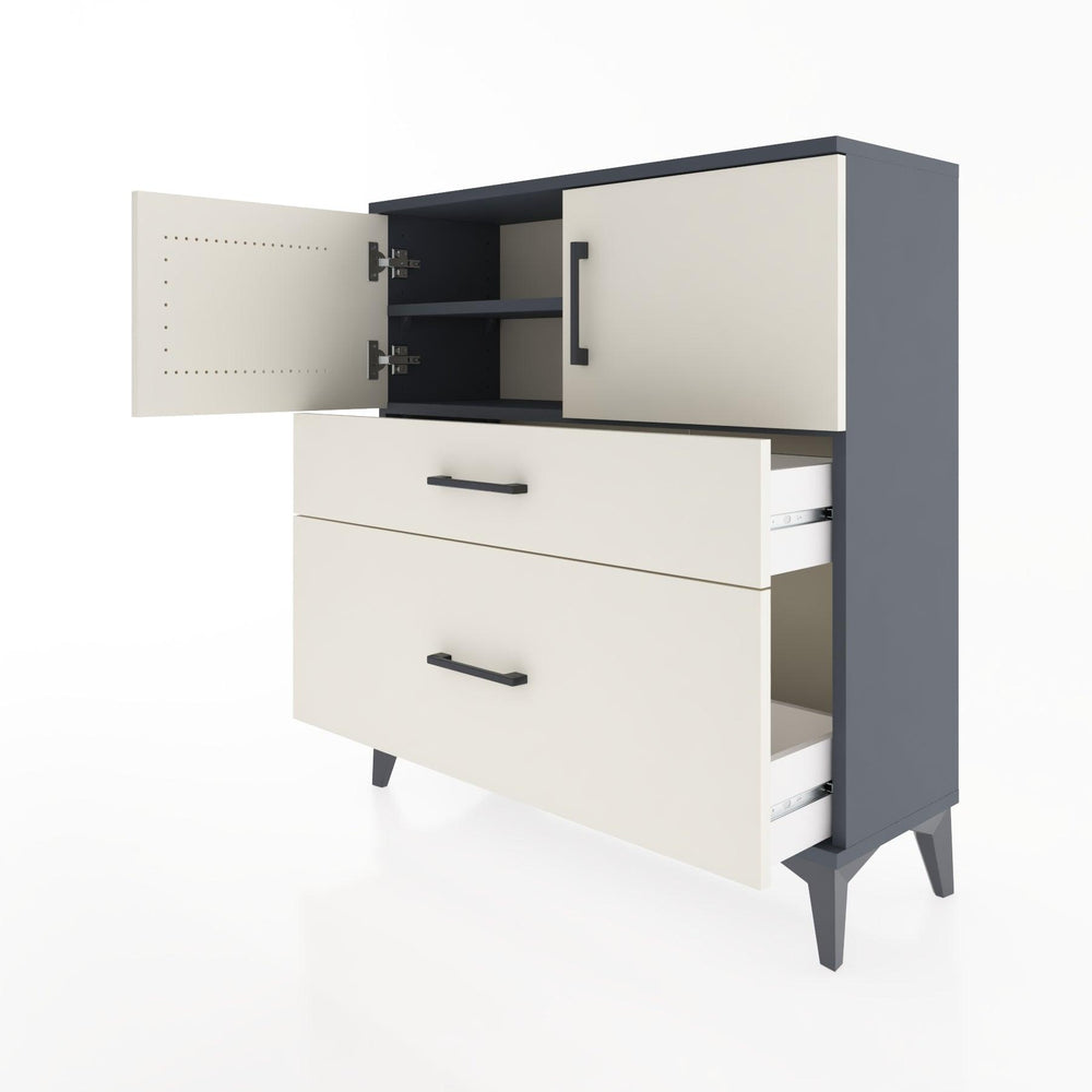Woodntry Modular Dresser Anthracite 88x30x84 cm with Cover and Drawer KC53-2