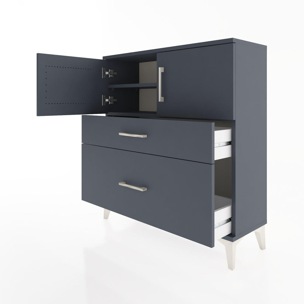 Woodntry Modular Dresser Anthracite 88x30x84 cm with Cover and Drawer KC53-2