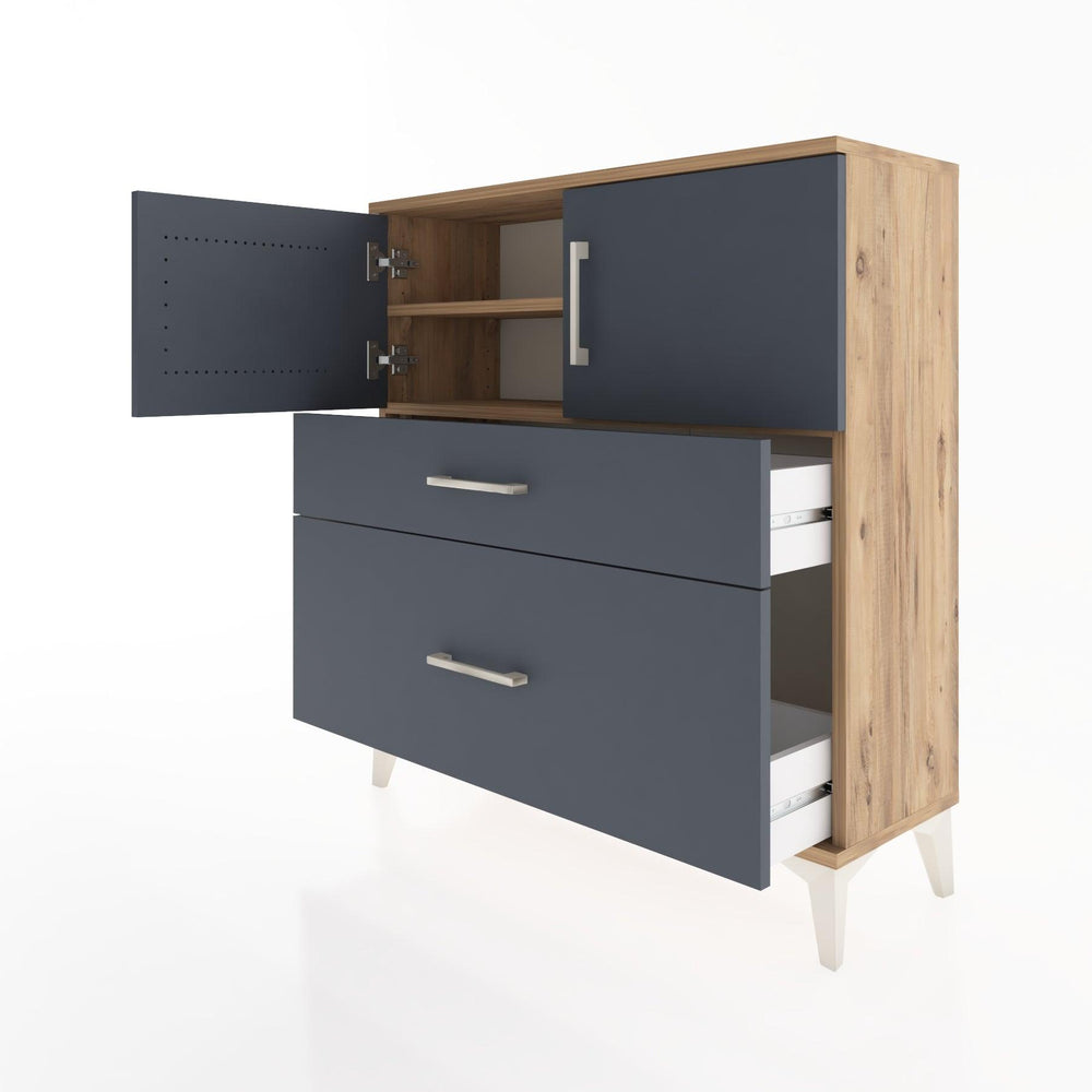 Woodntry Modular Dresser Pine 88x30x84 cm with Cover and Drawer KC53-3