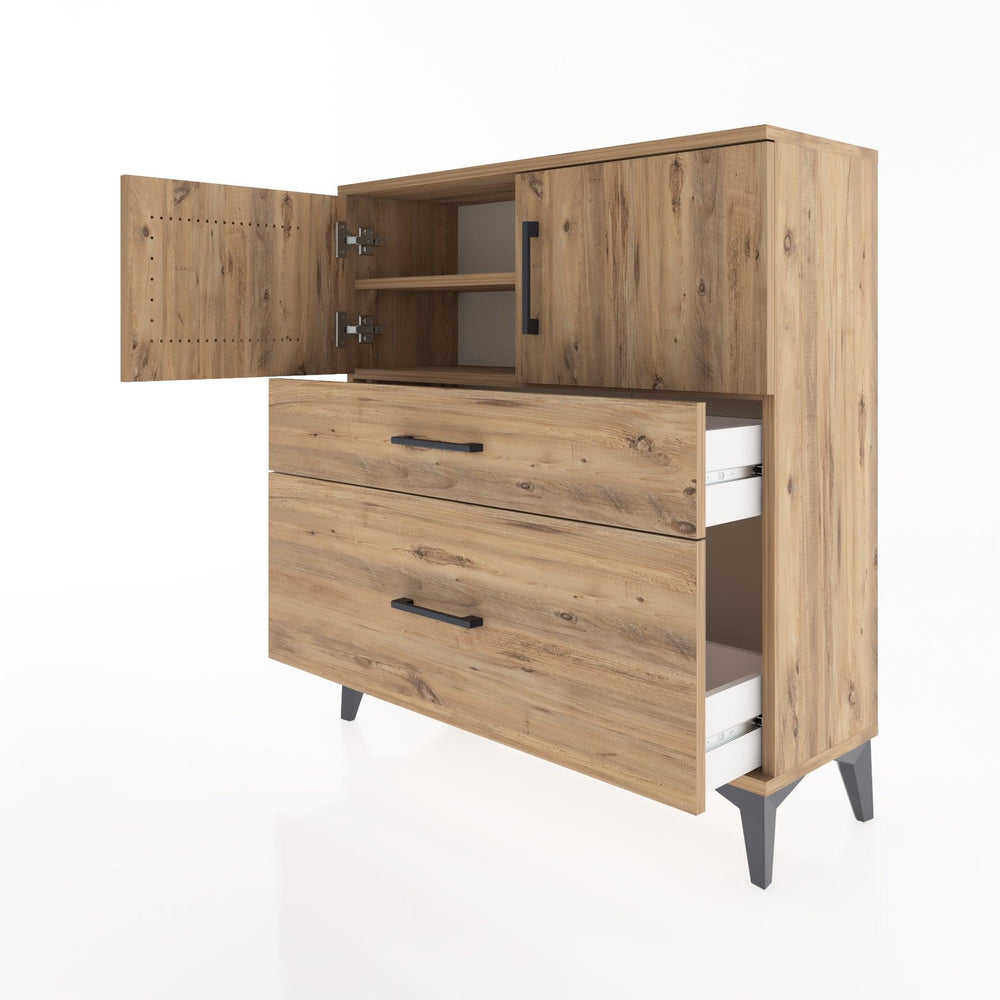 Woodntry Modular Dresser Pine 88x30x84 cm with Cover and Drawer KC53-3