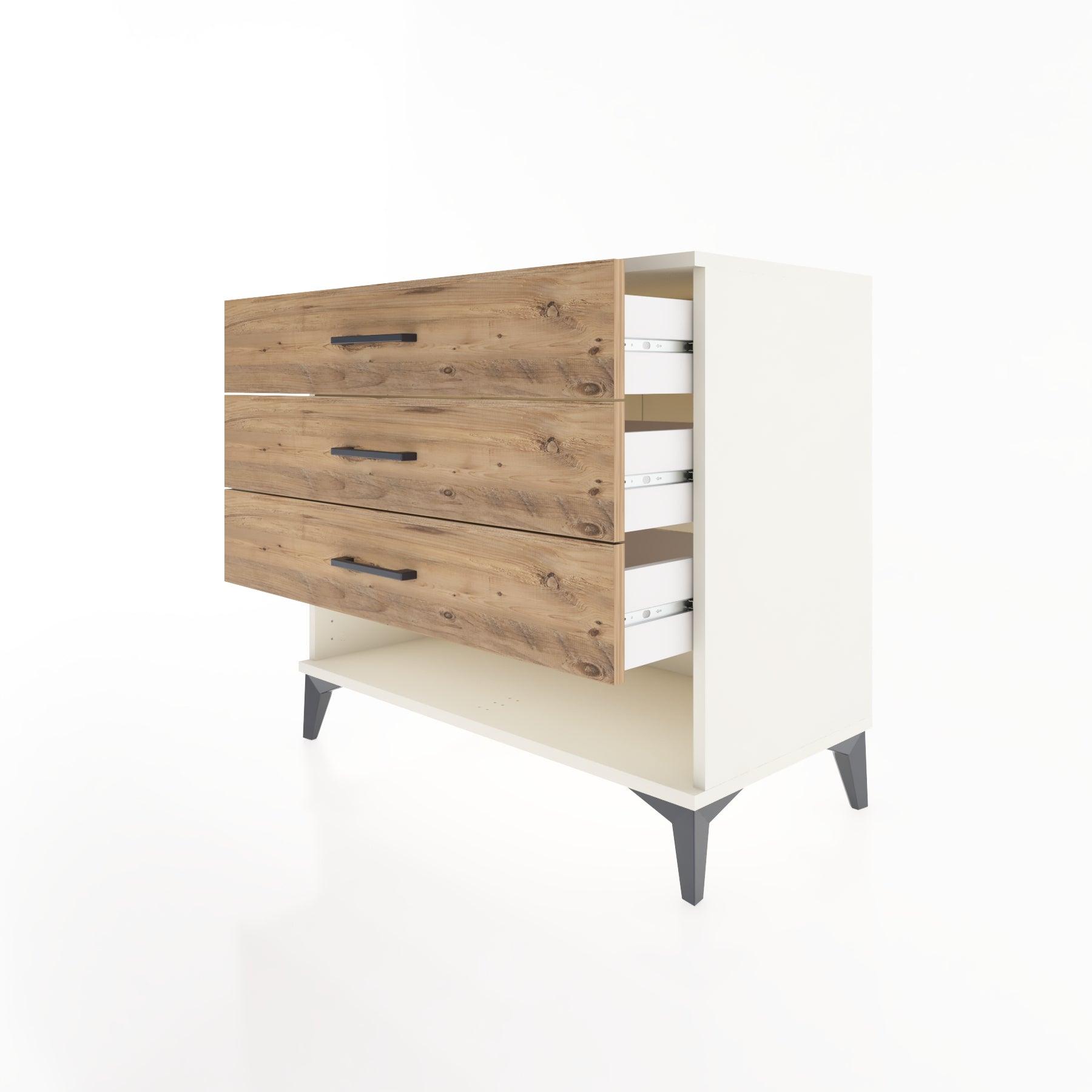 Woodntry Modüler Şifonyer Aytaşı 88x44x68 cm Çekmeceli ve Raflı CR55-1