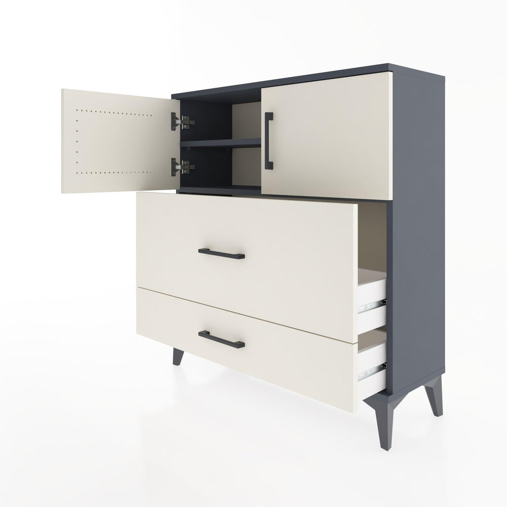 Woodntry Modular Dresser Anthracite 88x30x84 cm with Cover and Drawer KC55-2