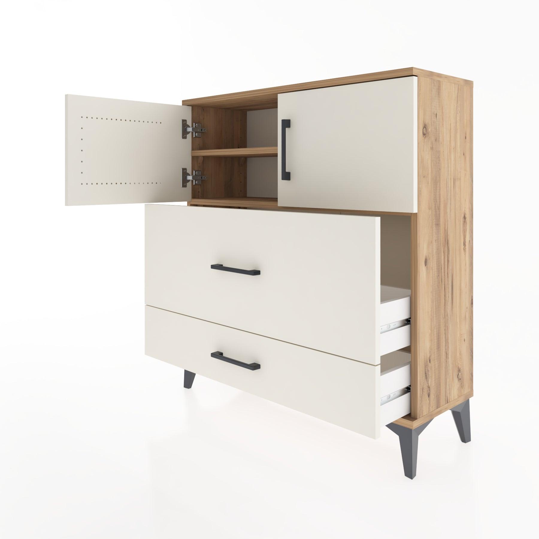 Woodntry Modular Dresser Pine 88x30x84 cm with Cover and Drawer KC55-3