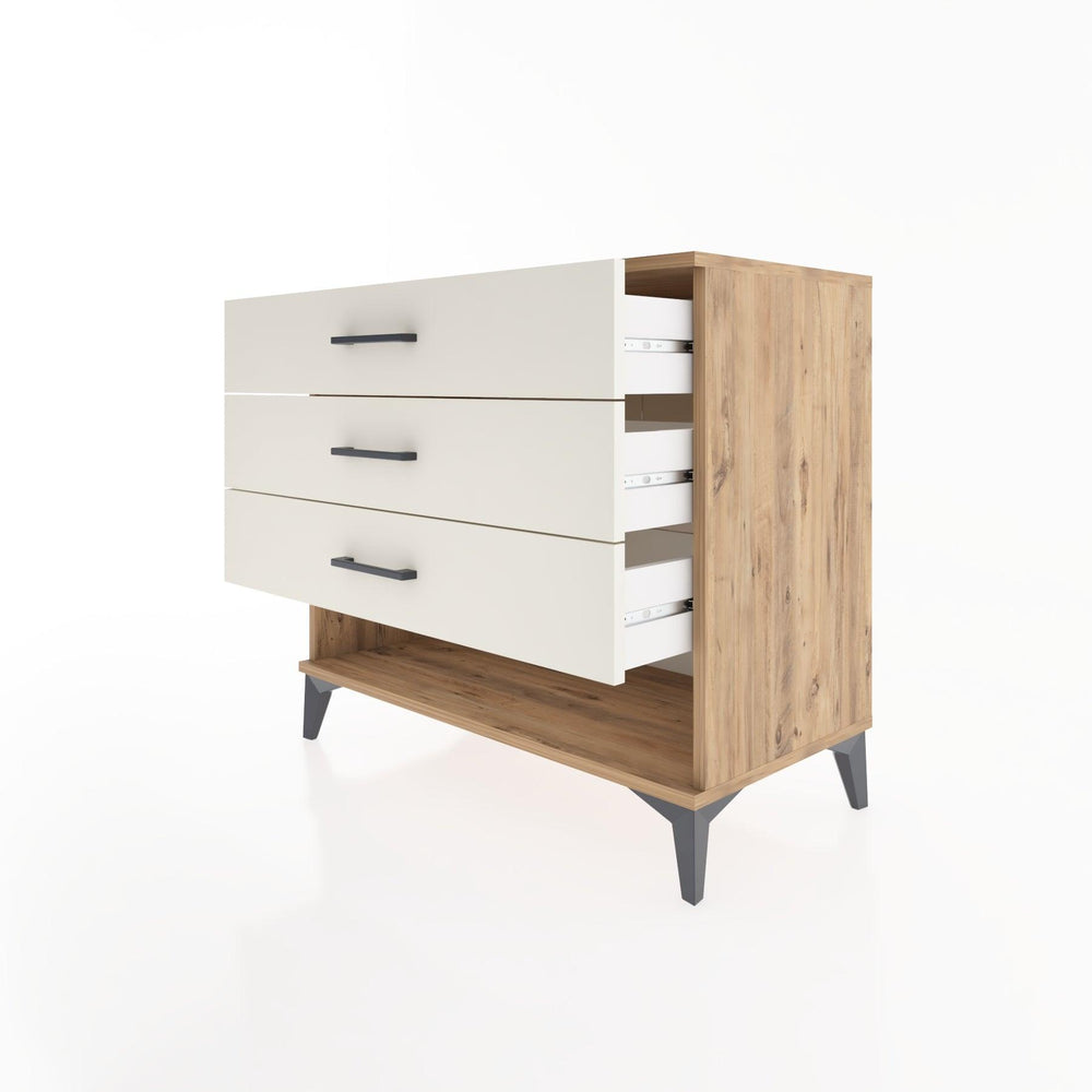 Woodntry Modüler Şifonyer Çam 88x44x68 cm Çekmeceli ve Raflı CR55-3