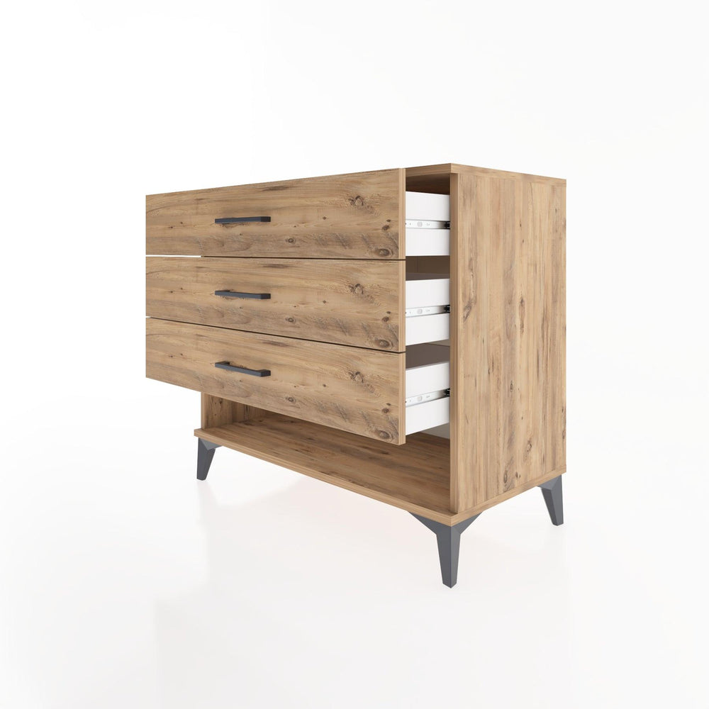 Woodntry Modüler Şifonyer Çam 88x44x68 cm Çekmeceli ve Raflı CR55-3