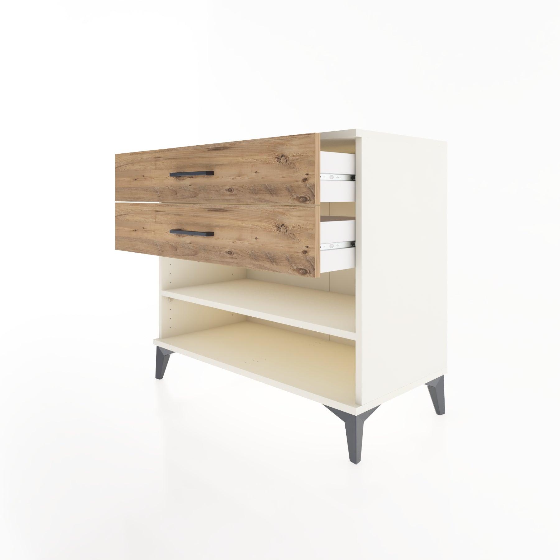Woodntry Modüler Şifonyer Aytaşı 88x44x68 cm Çekmeceli ve Raflı CR56-1