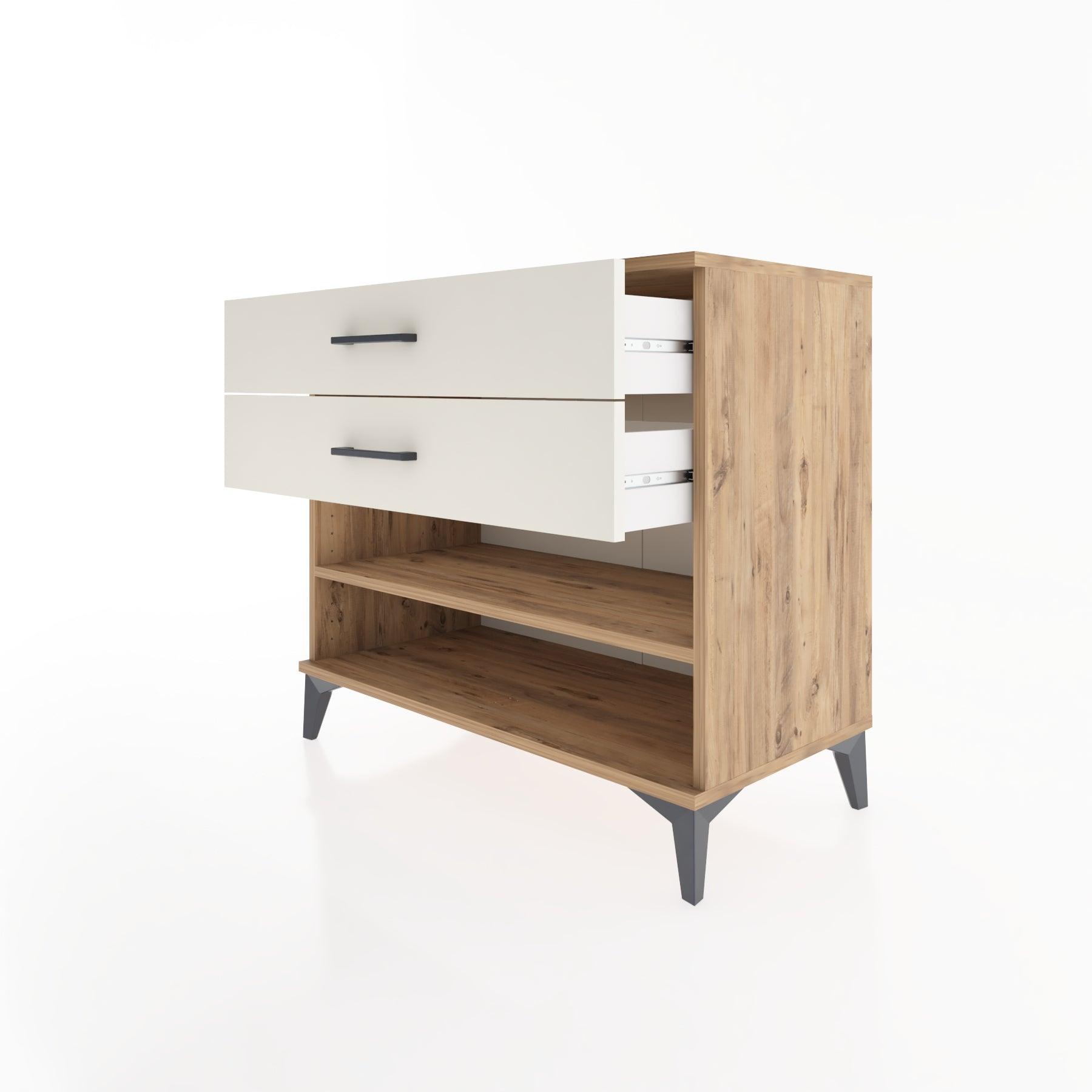 Woodntry Modüler Şifonyer Çam 88x44x68 cm Çekmeceli ve Raflı CR56-3