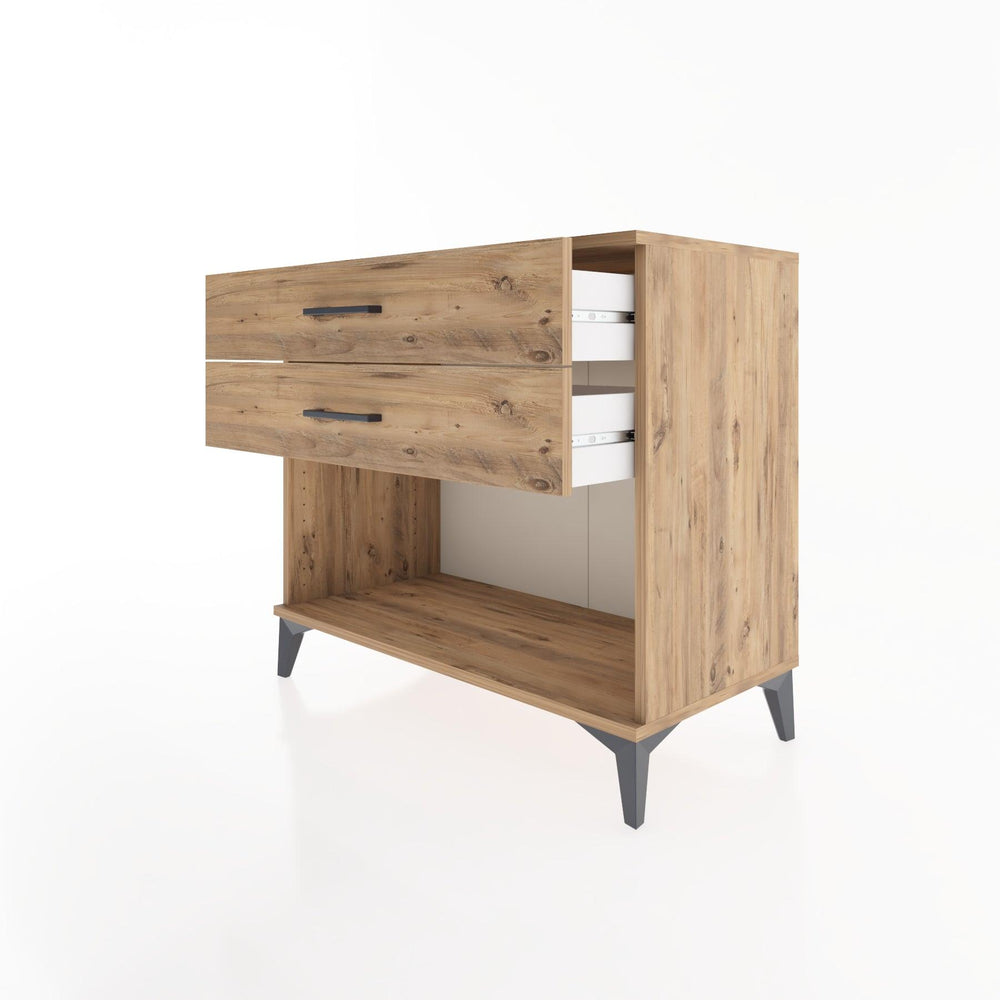 Woodntry Modüler Şifonyer Çam 88x44x68 cm Çekmeceli ve Raflı CR57-3