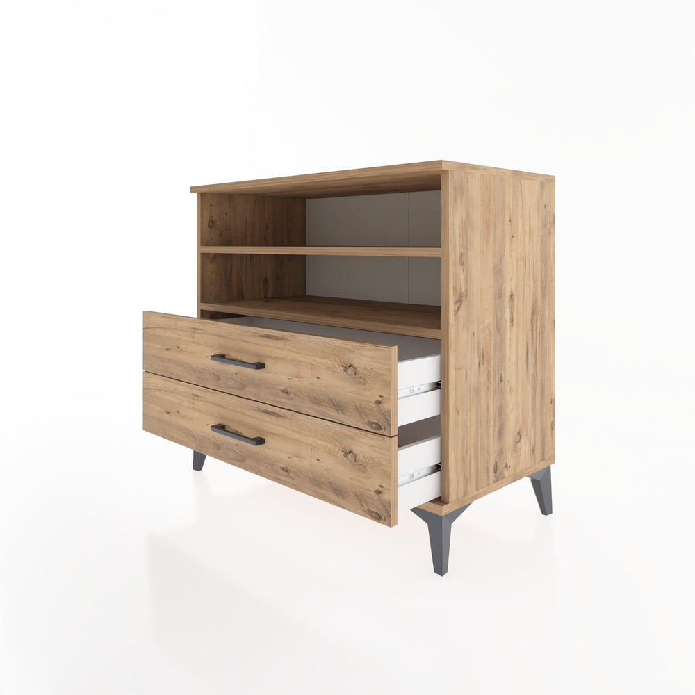 Woodntry Modüler Şifonyer Çam 88x44x68 cm Çekmeceli ve Raflı CR58-3