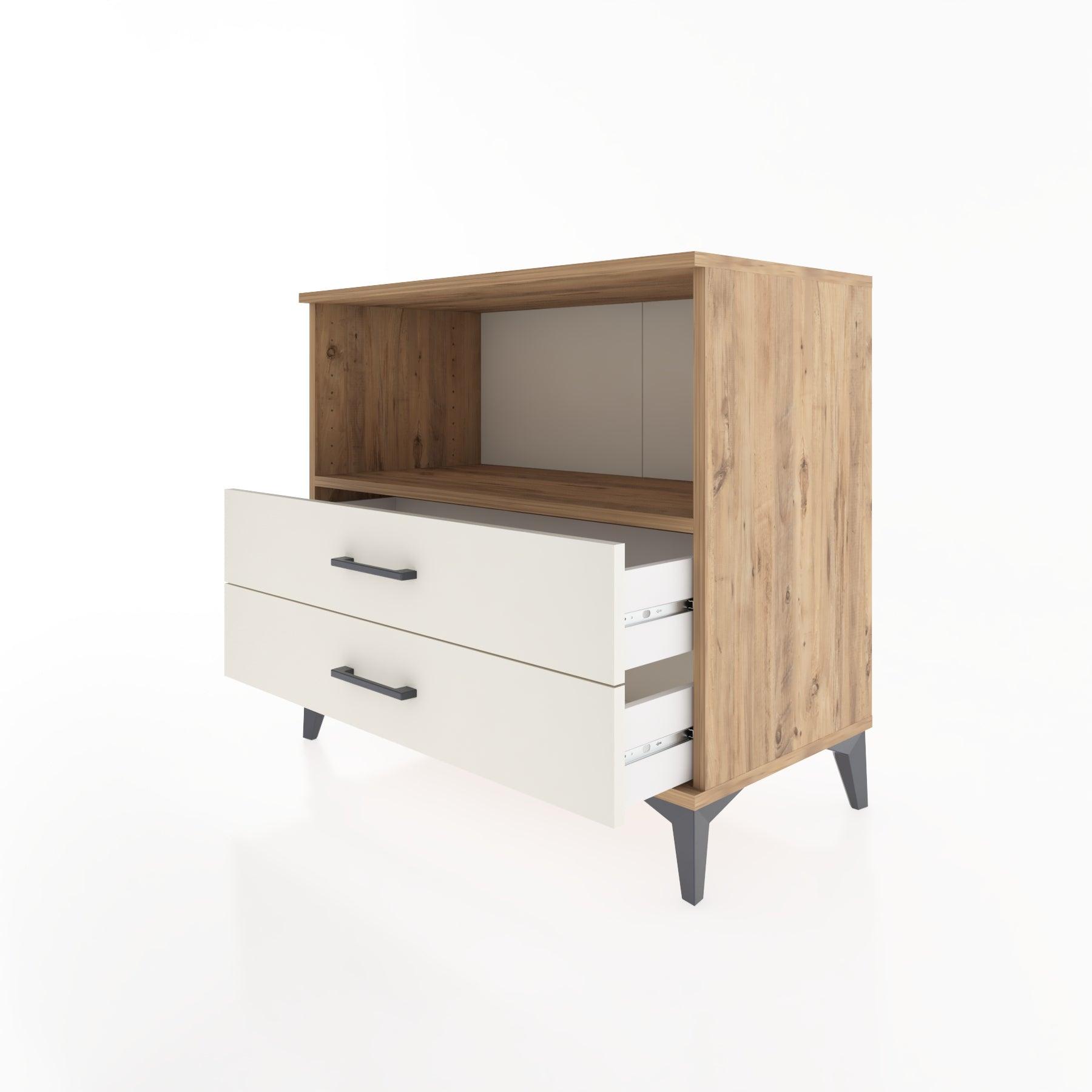 Woodntry Modüler Şifonyer Çam 88x44x68 cm Çekmeceli ve Raflı CR59-3