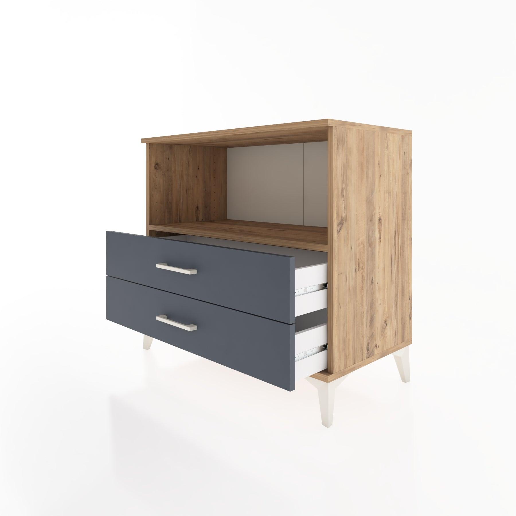 Woodntry Modüler Şifonyer Çam 88x44x68 cm Çekmeceli ve Raflı CR59-3
