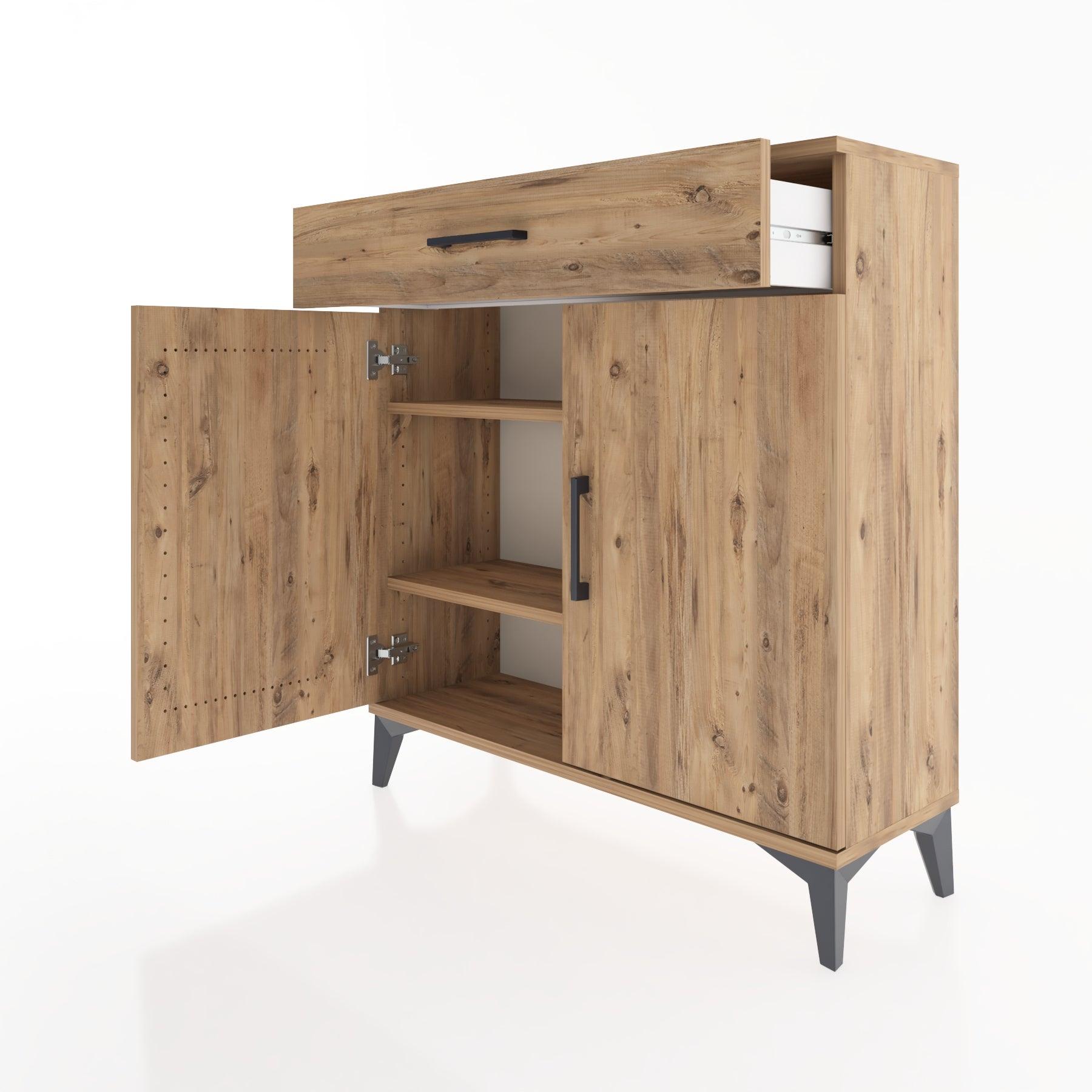 Woodntry Modular Dresser Pine 88x30x84 cm with Cover and Drawer KC59-3