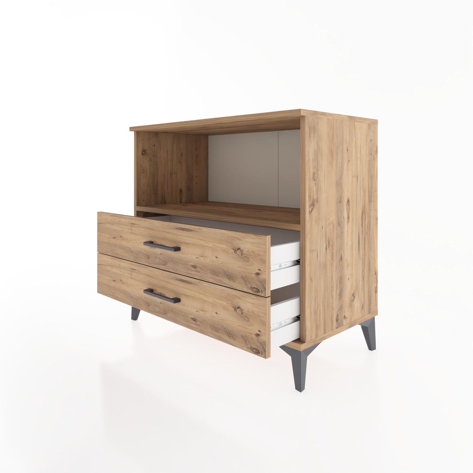 Woodntry Modüler Şifonyer Çam 88x44x68 cm Çekmeceli ve Raflı CR59-3