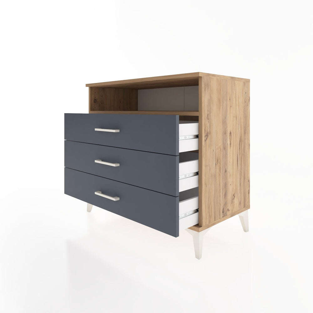 Woodntry Modüler Şifonyer Çam 88x44x68 cm Çekmeceli ve Raflı CR60-3