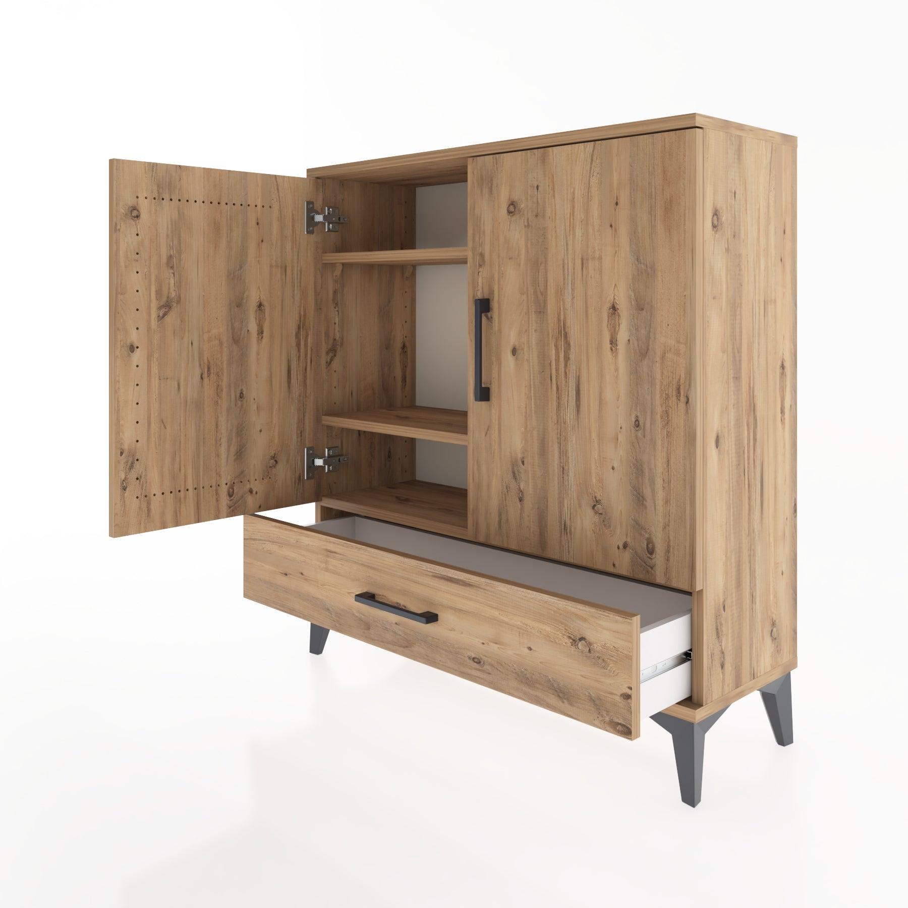 Woodntry Modular Dresser Pine 88x30x84 cm with Cover and Drawer KC60-3