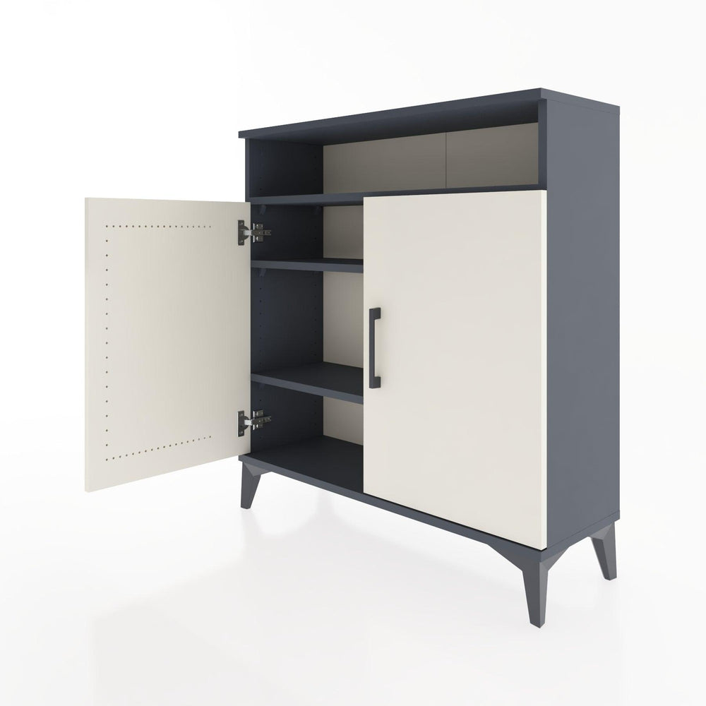 Woodntry Modüler Şifonyer Antrasit 88x30x84 cm Kapaklı ve Raflı KR61-2