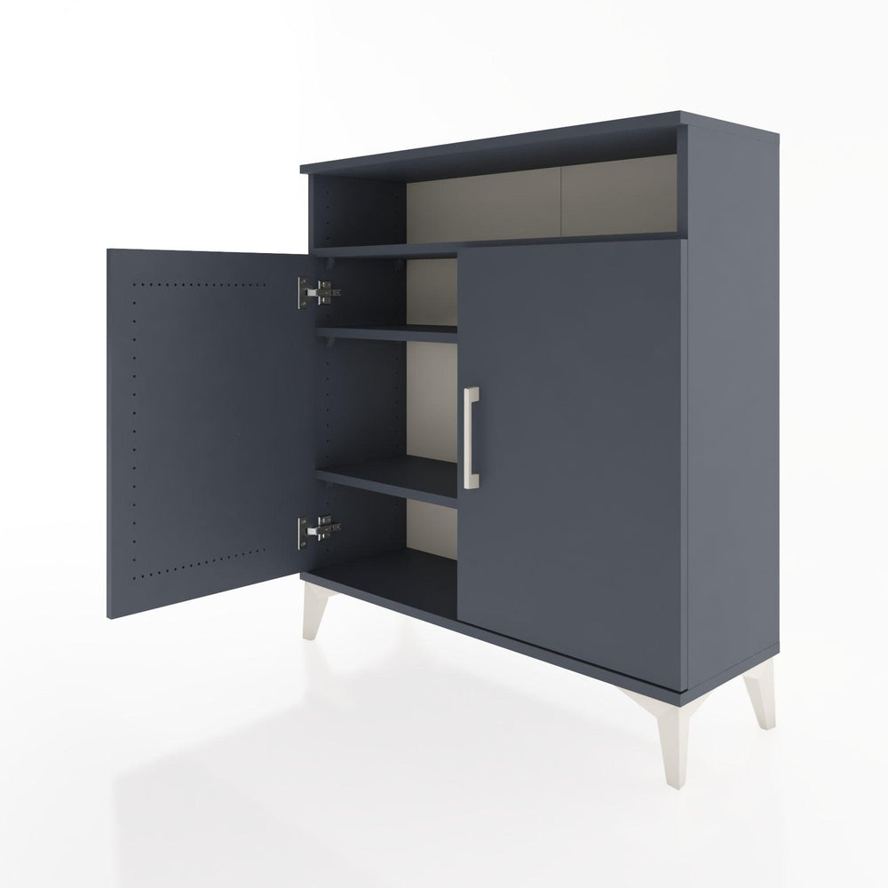 Woodntry Modüler Şifonyer Antrasit 88x30x84 cm Kapaklı ve Raflı KR61-2
