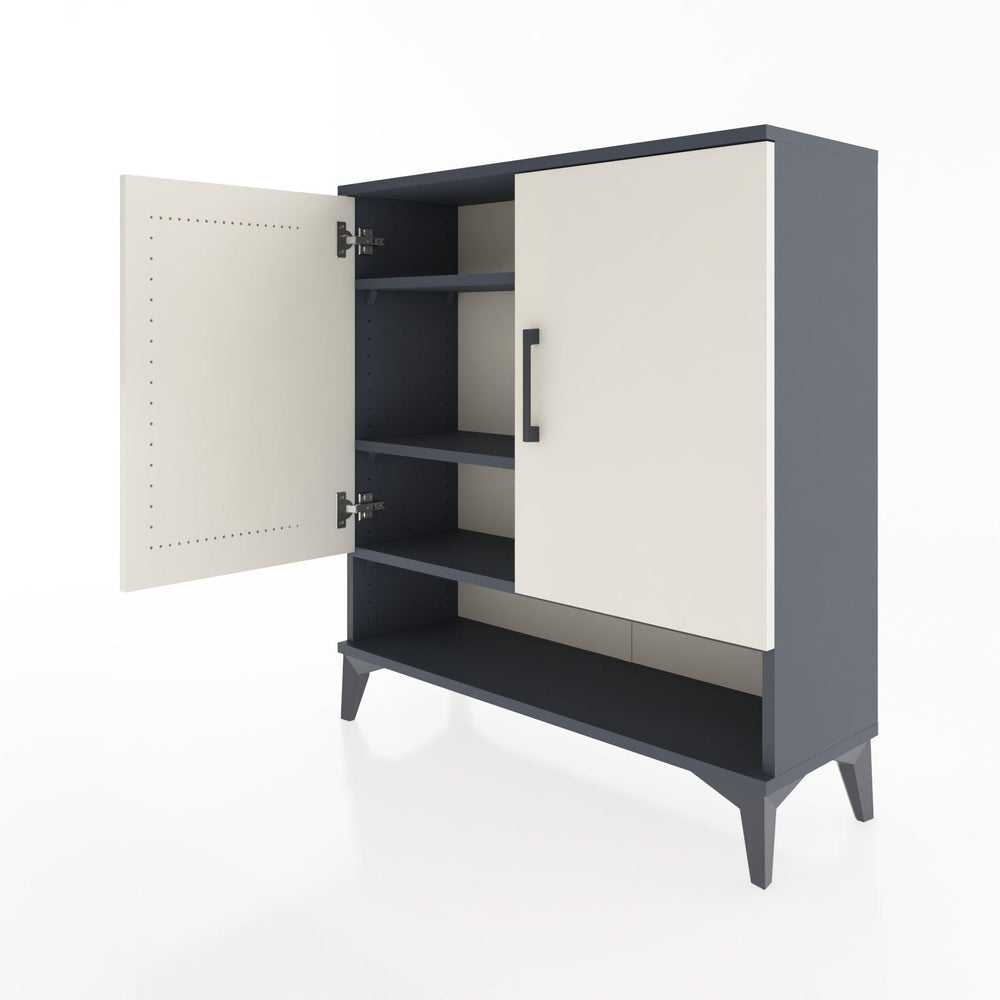 Woodntry Modüler Şifonyer Antrasit 88x30x84 cm Kapaklı ve Raflı KR62-2