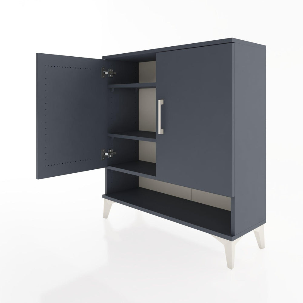 Woodntry Modüler Şifonyer Antrasit 88x30x84 cm Kapaklı ve Raflı KR62-2