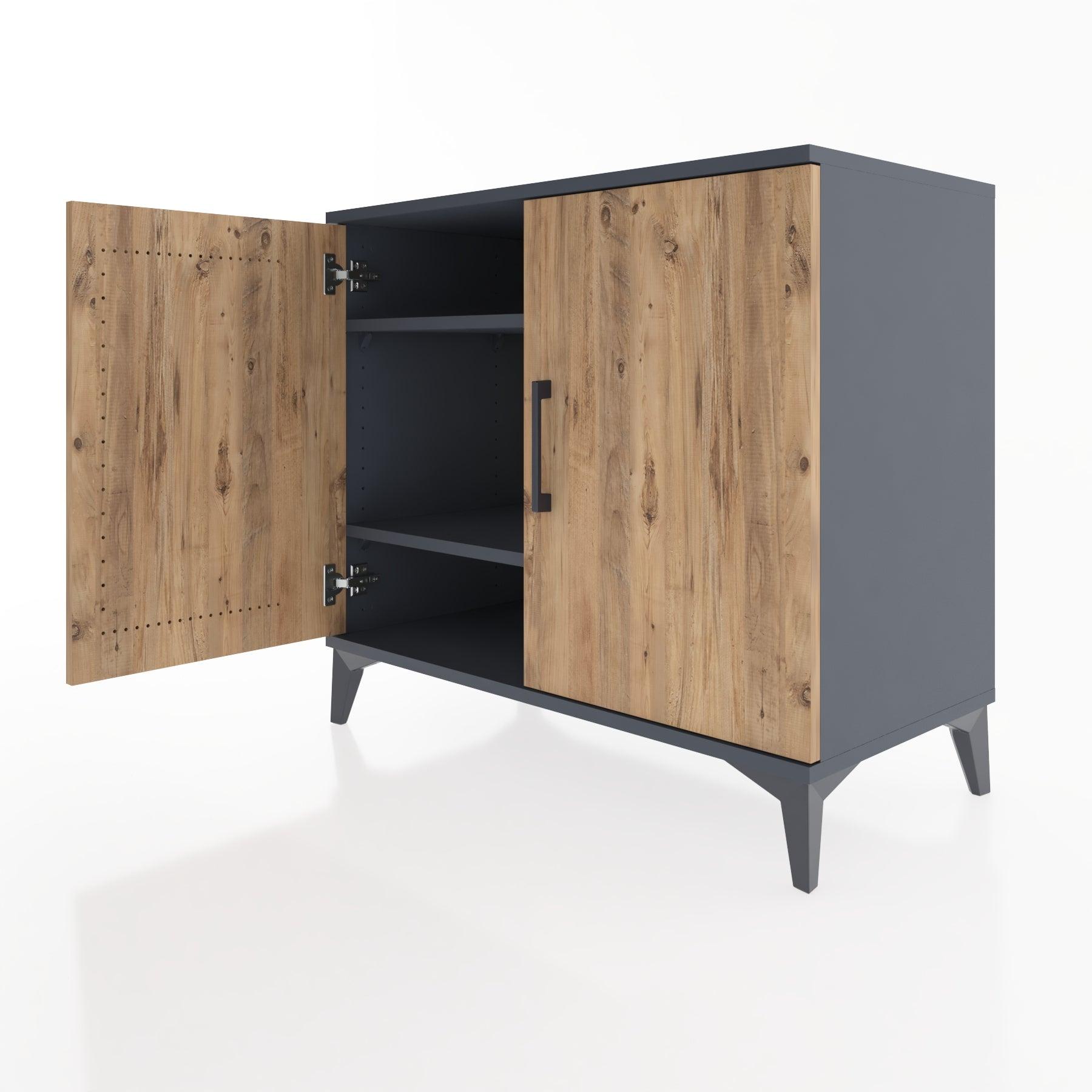 Woodntry Modüler Şifonyer Antrasit 88x44x68 cm Kapaklı K63-2