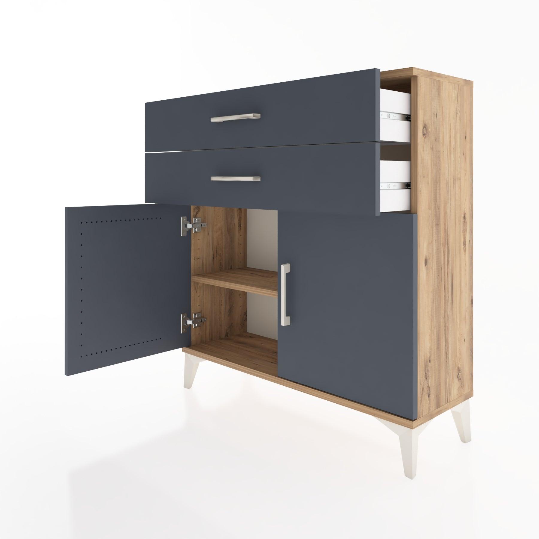 Woodntry Modular Dresser Pine 88x30x84 cm with Cover and Drawer KC63-3