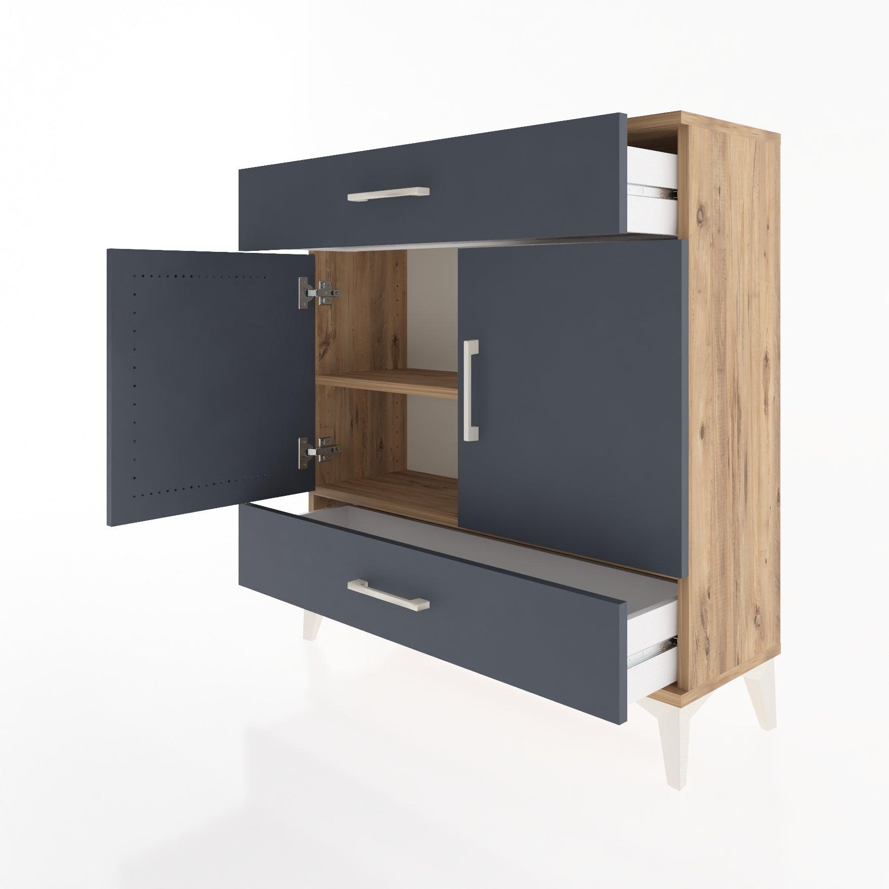 Woodntry Modular Dresser Pine 88x30x84 cm with Cover and Drawer KC64-3