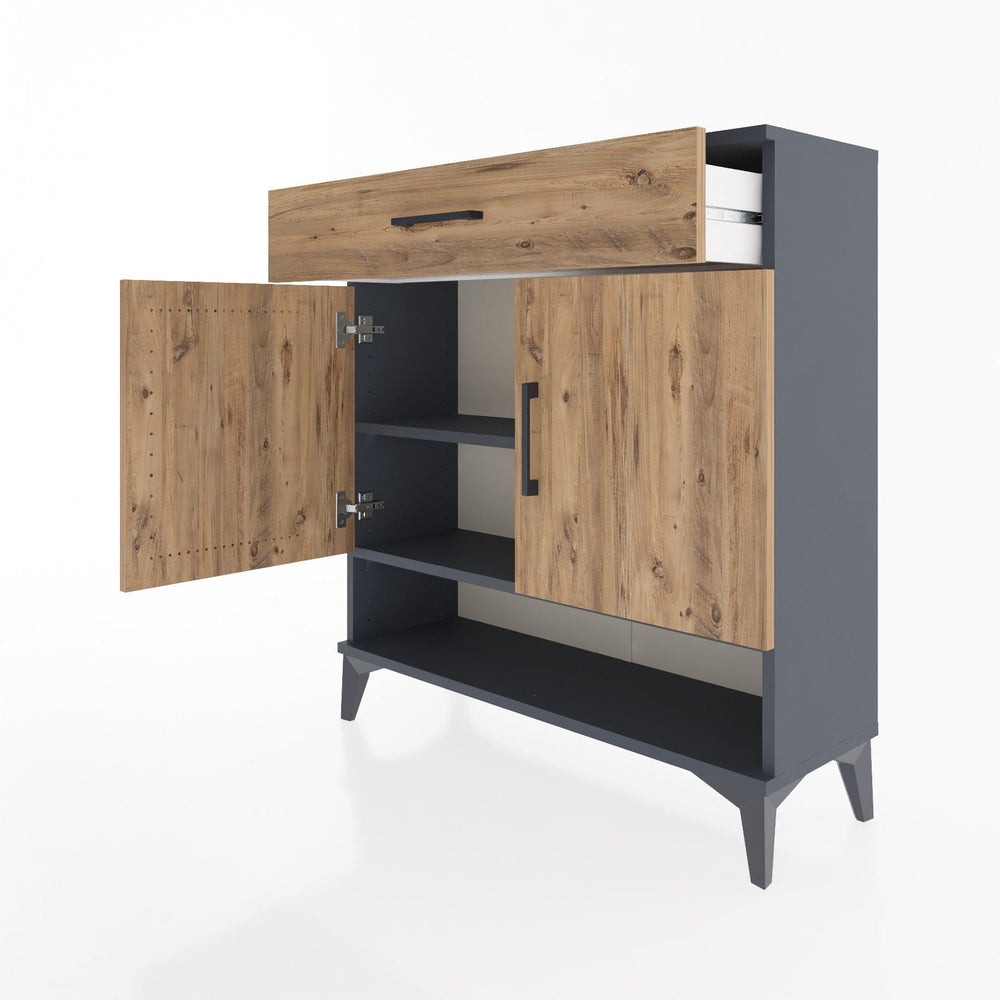 Woodntry Modüler Şifonyer Antrasit 88x30x84 cm Fonksiyonel F65-2