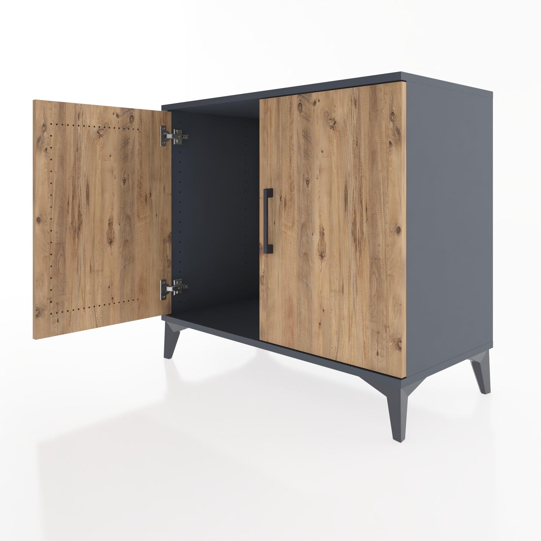 Woodntry Modüler Şifonyer Antrasit 88x44x68 cm Kapaklı K65-2