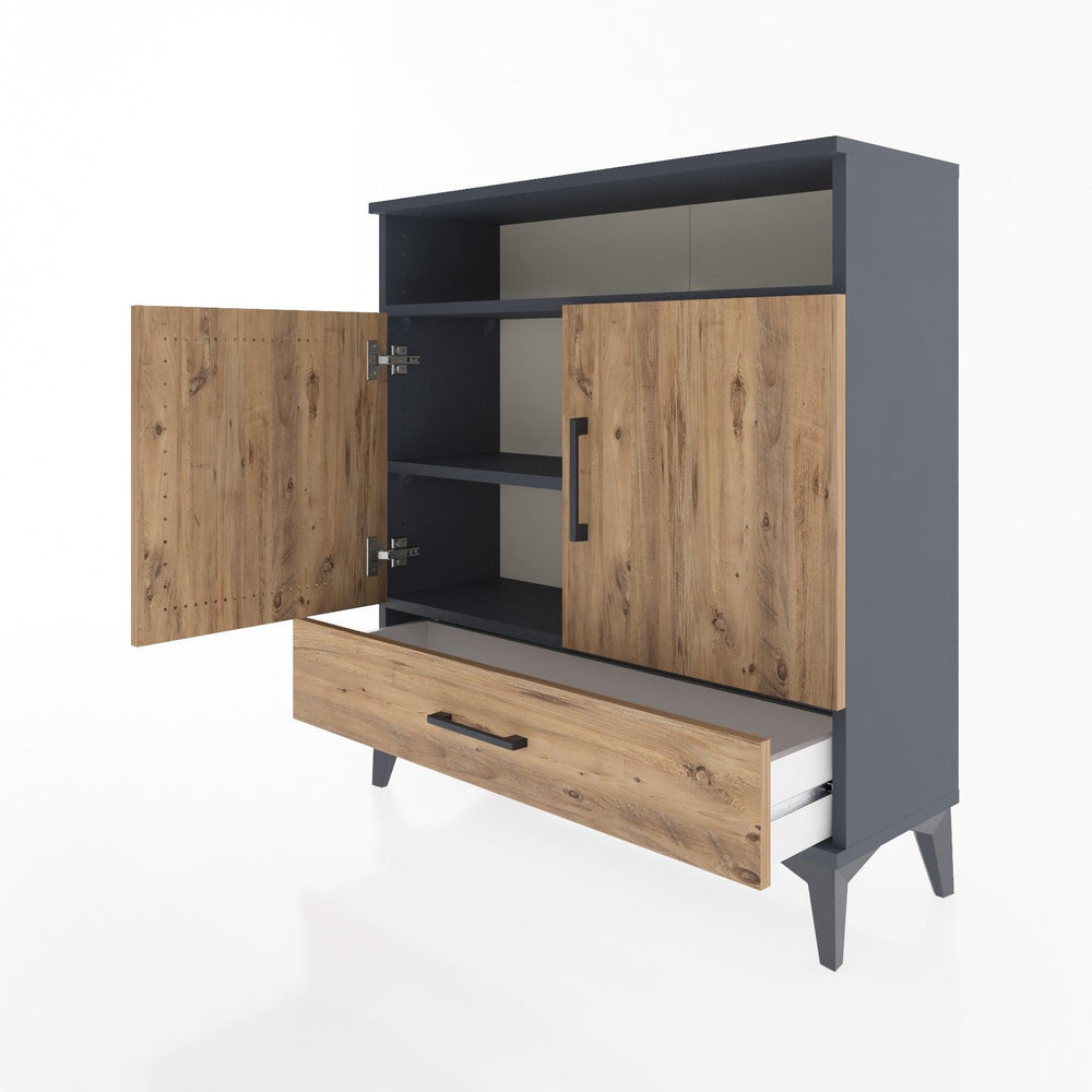 Woodntry Modüler Şifonyer Antrasit 88x30x84 cm Fonksiyonel F66-2