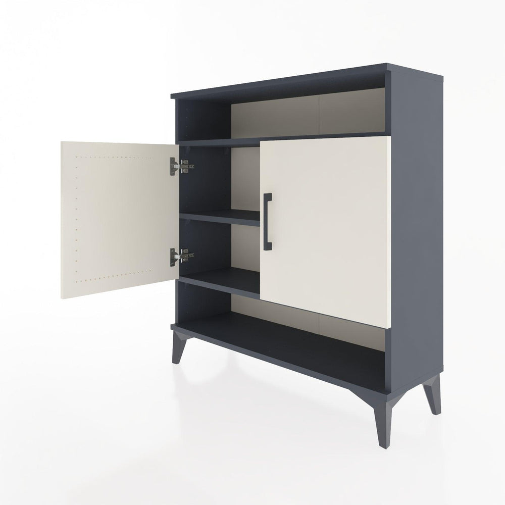 Woodntry Modüler Şifonyer Antrasit 88x30x84 cm Kapaklı ve Raflı KR67-2