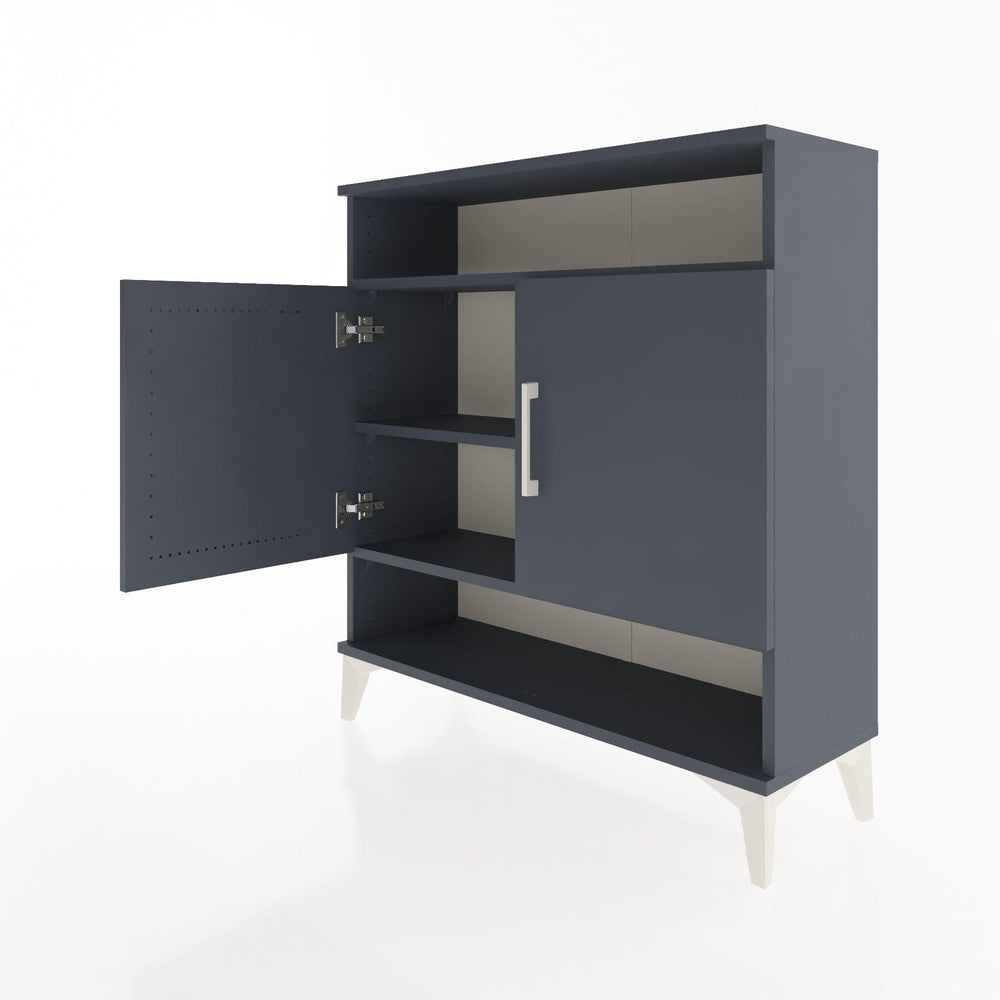 Woodntry Modüler Şifonyer Antrasit 88x30x84 cm Kapaklı ve Raflı KR67-2