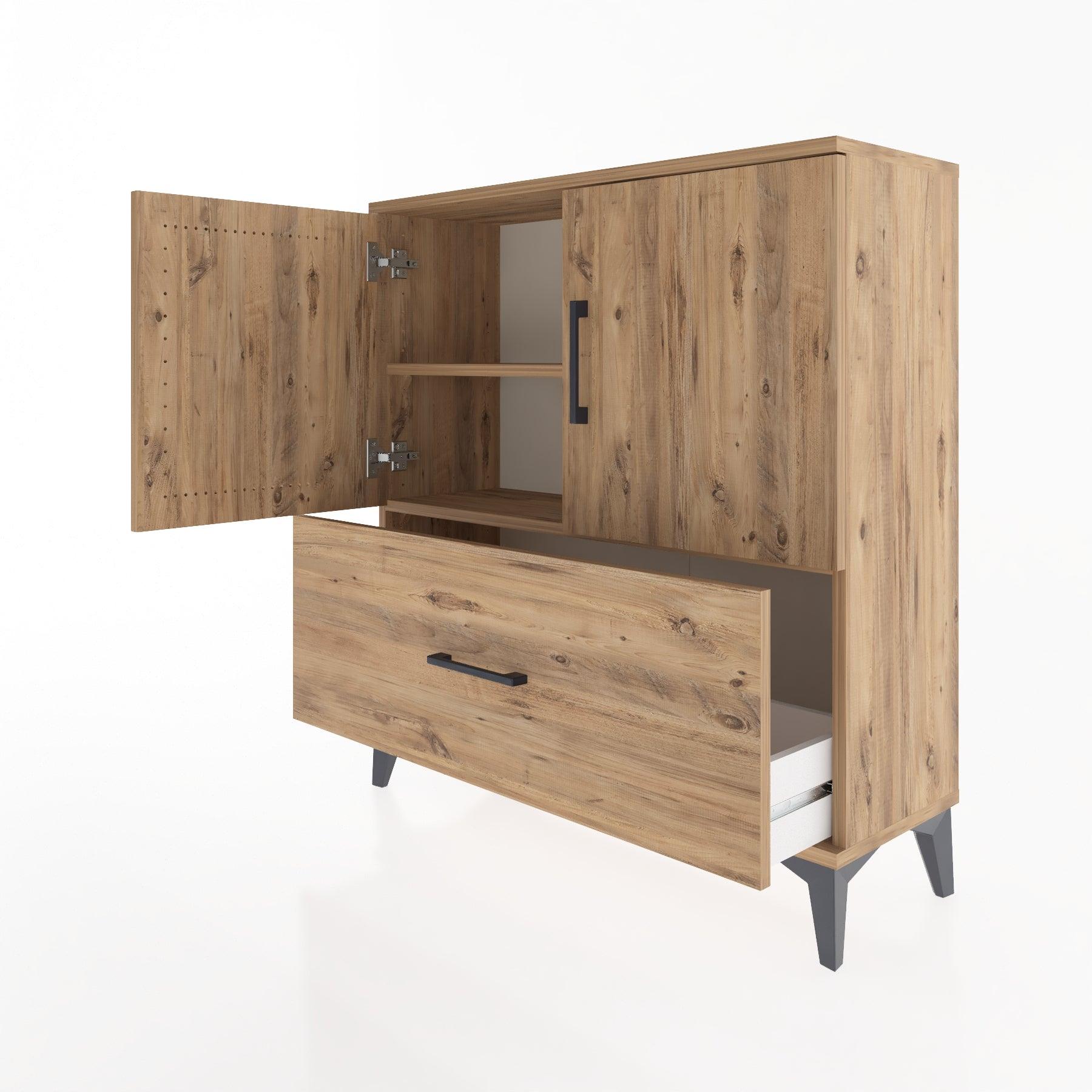 Woodntry Modular Dresser Pine 88x30x84 cm with Cover and Drawer KC69-3