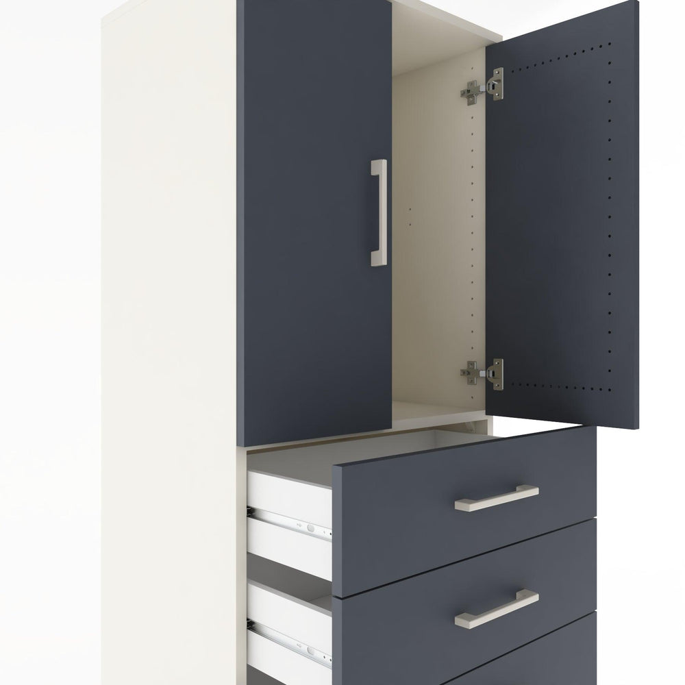 Woodntry Modular Cabinet Moonstone 60x44x170 cm with Doors and Drawers KC3-1