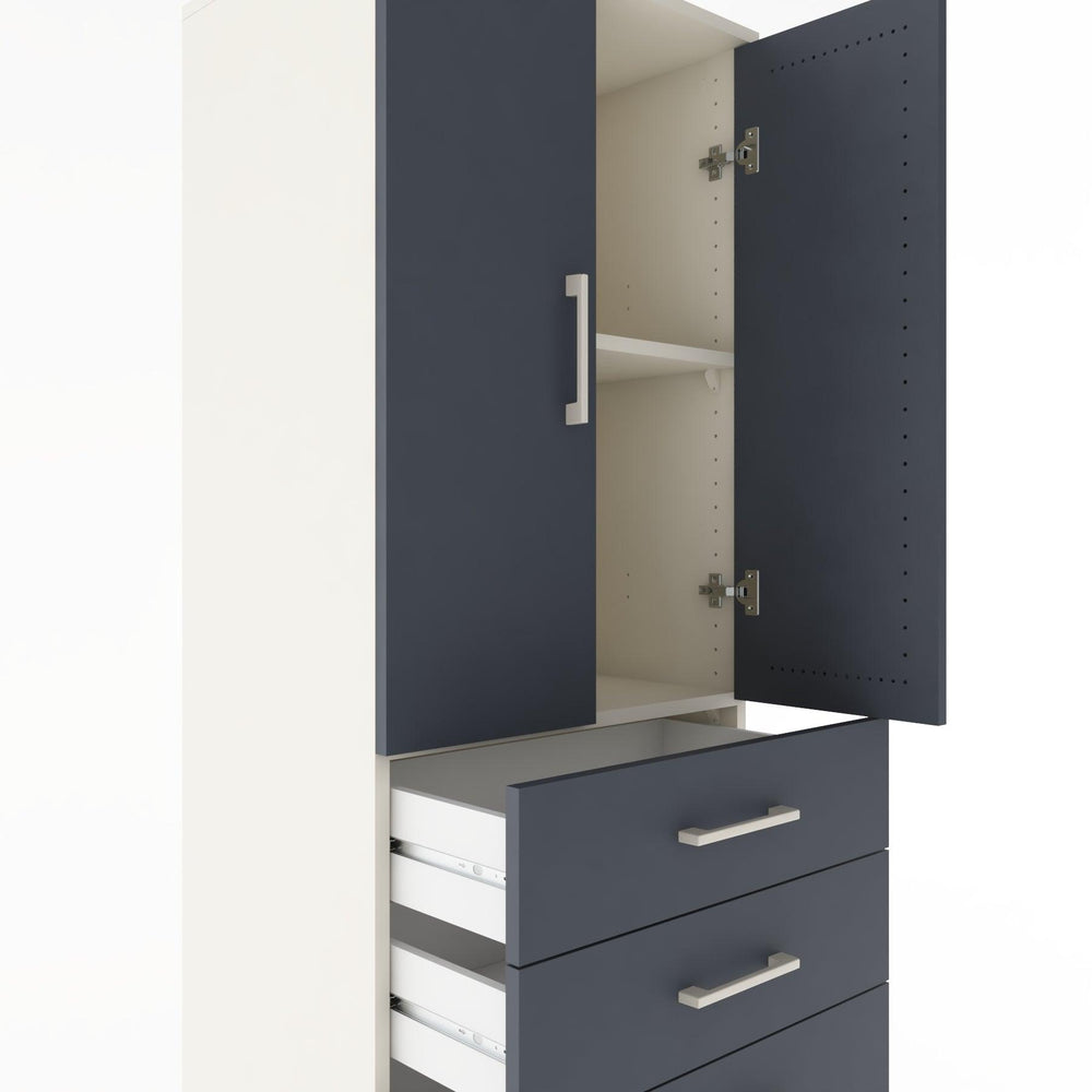 Woodntry Modular Cabinet Moonstone 60x44x170 cm with Doors and Drawers KC4-1