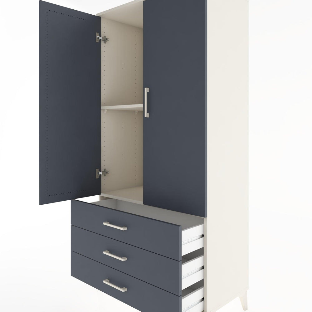 Woodntry Modular Cabinet Moonstone 88x44x170 cm with Doors and Drawers KC6-1