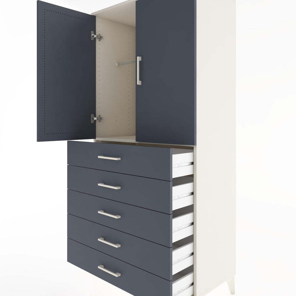 Woodntry Modular Cabinet Moonstone 88x44x170 cm with Doors and Drawers KC26-1