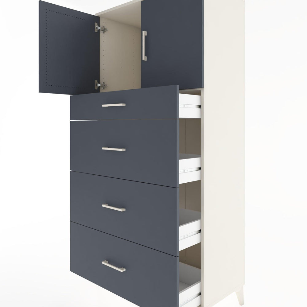 Woodntry Modular Cabinet Moonstone 88x44x170 cm with Doors and Drawers KC23-1