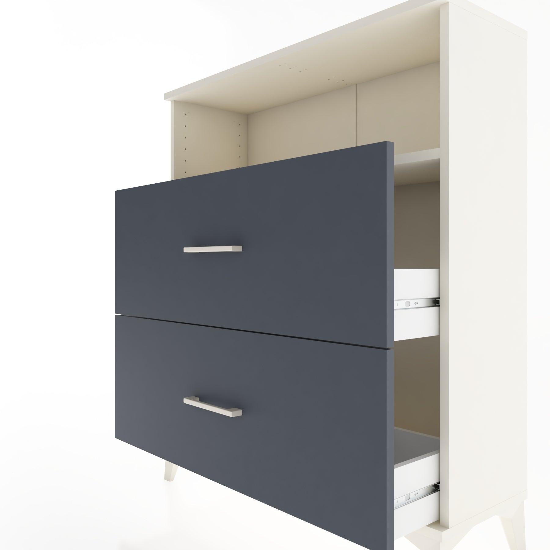 Woodntry Modular Dresser Moonstone 88x30x94 cm with Drawers and Shelves CR14-1
