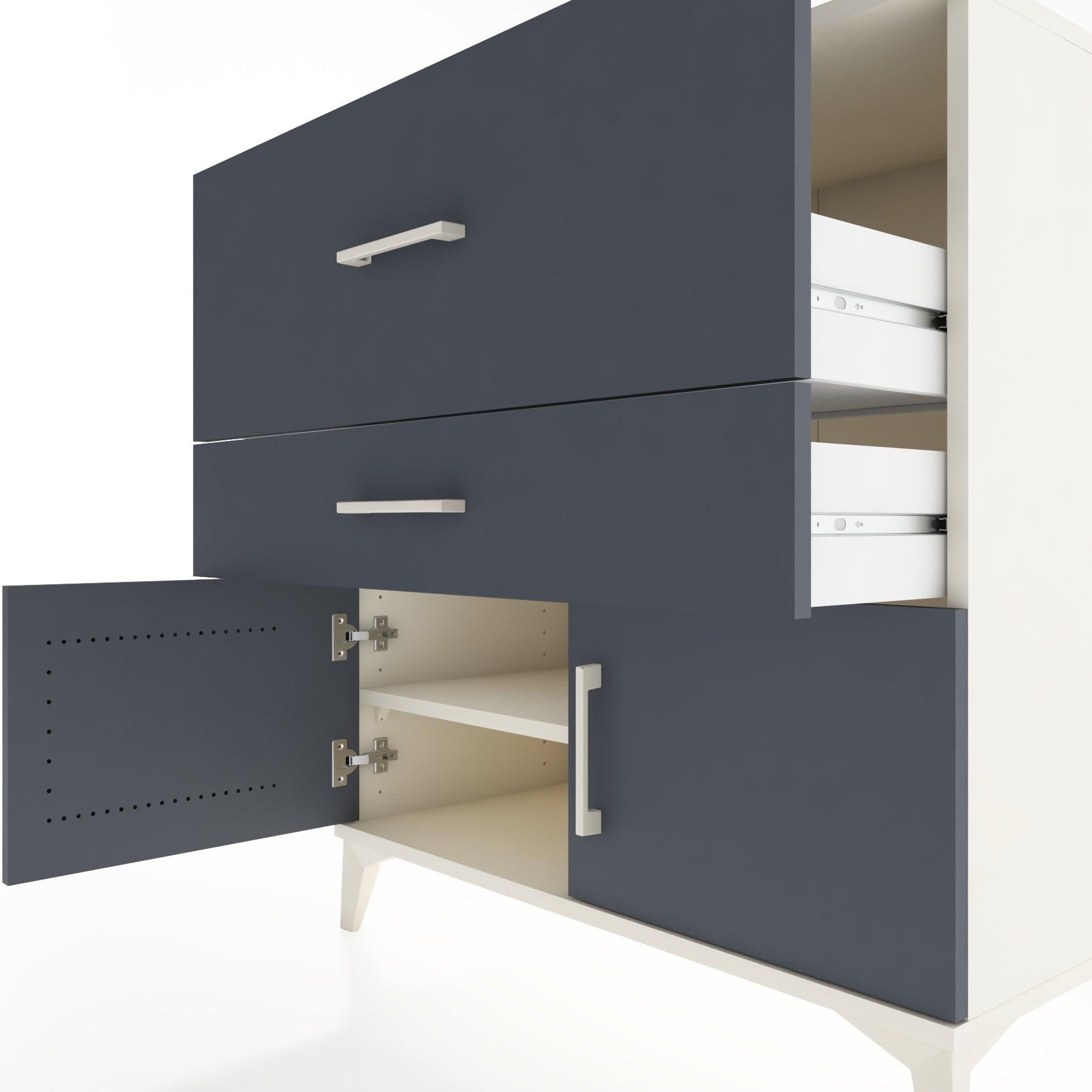 Woodntry Modular Dresser Moonstone 88x44x84 cm with Cover and Drawer KC105-1