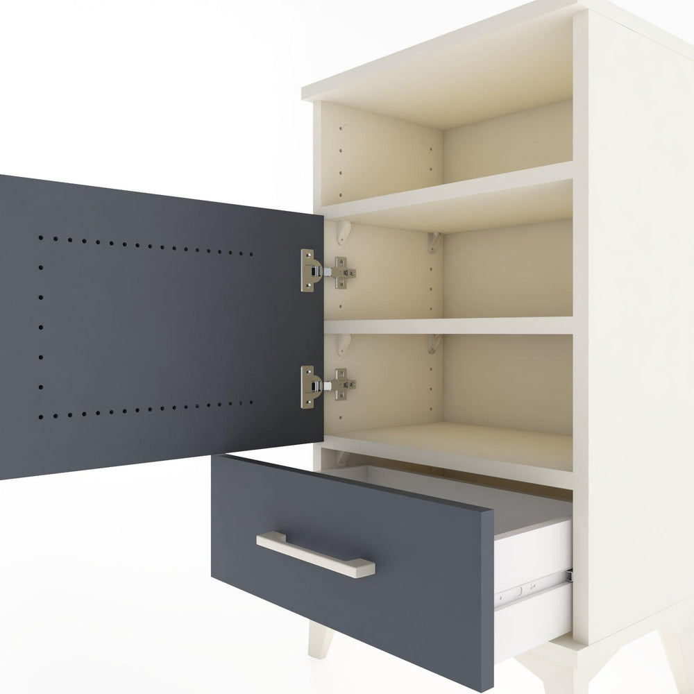 Woodntry Modüler Komodin Raf Kapak Çekmeceli 44x30x68 cm Aytaşı - Woodntry