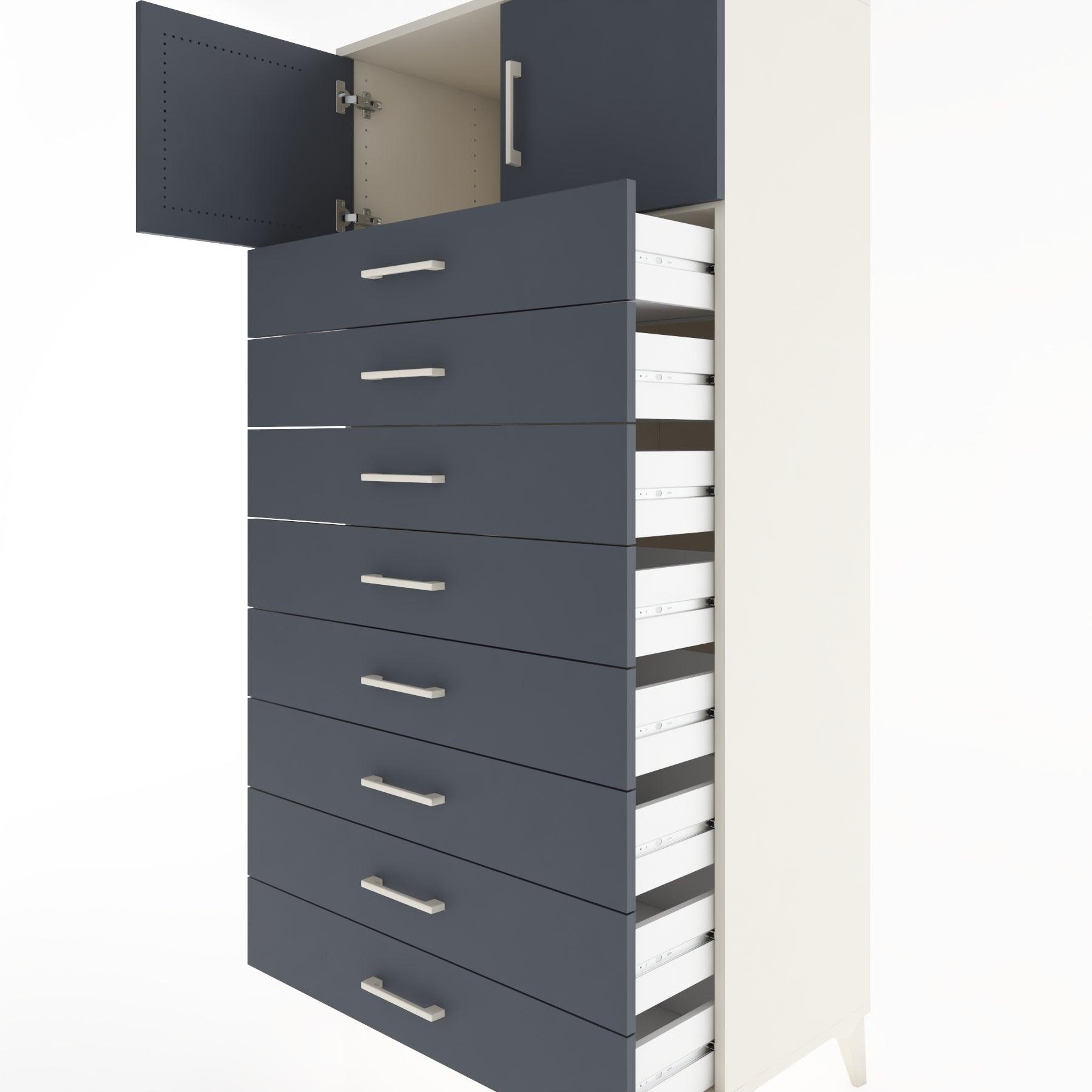 Woodntry Modular Cabinet Moonstone 88x44x170 cm with Doors and Drawers KC1-1