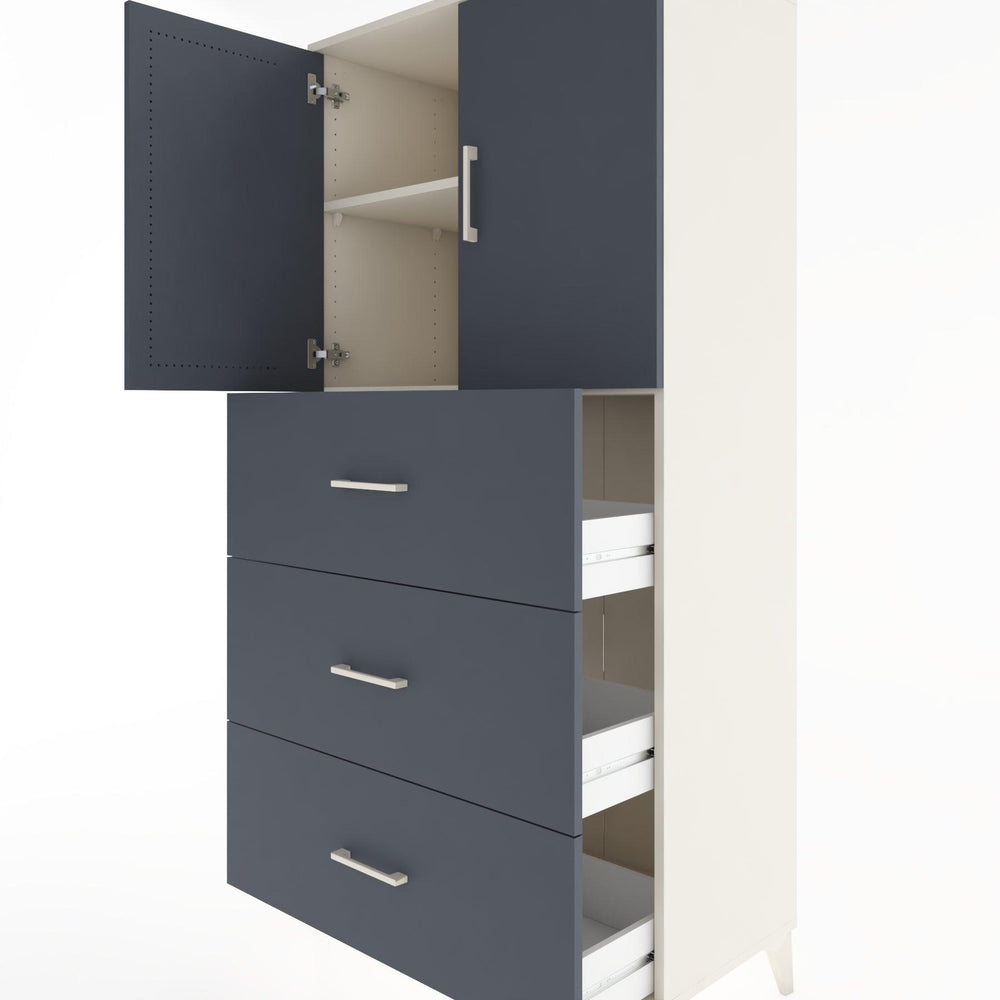 Woodntry Modular Cabinet Moonstone 88x44x170 cm with Doors and Drawers KC24-1