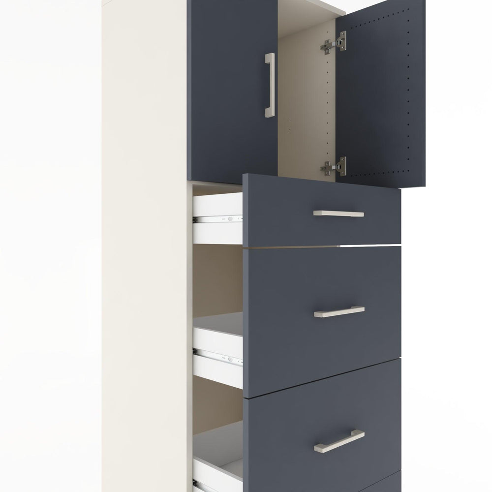 Woodntry Modular Cabinet Moonstone 60x44x170 cm with Doors and Drawers KC23-1