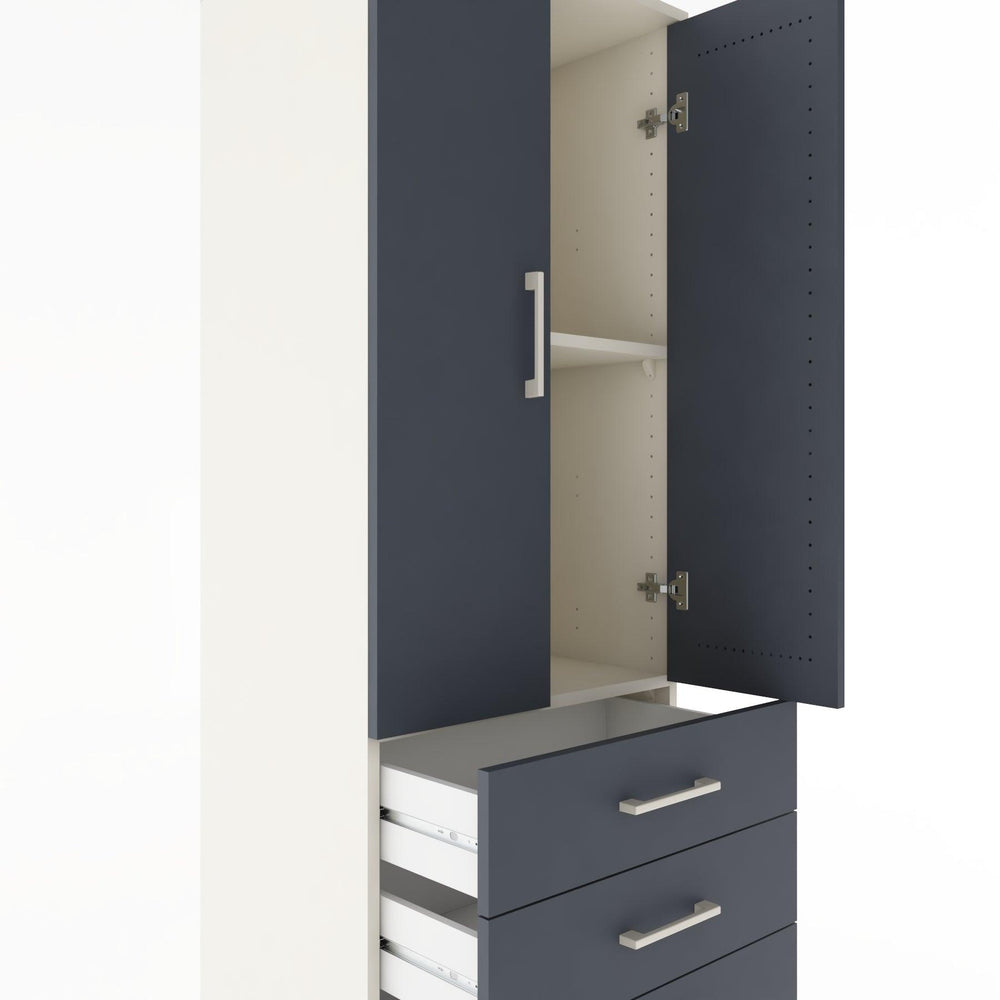 Woodntry Modular Cabinet Moonstone 60x44x170 cm with Doors and Drawers KC5-1